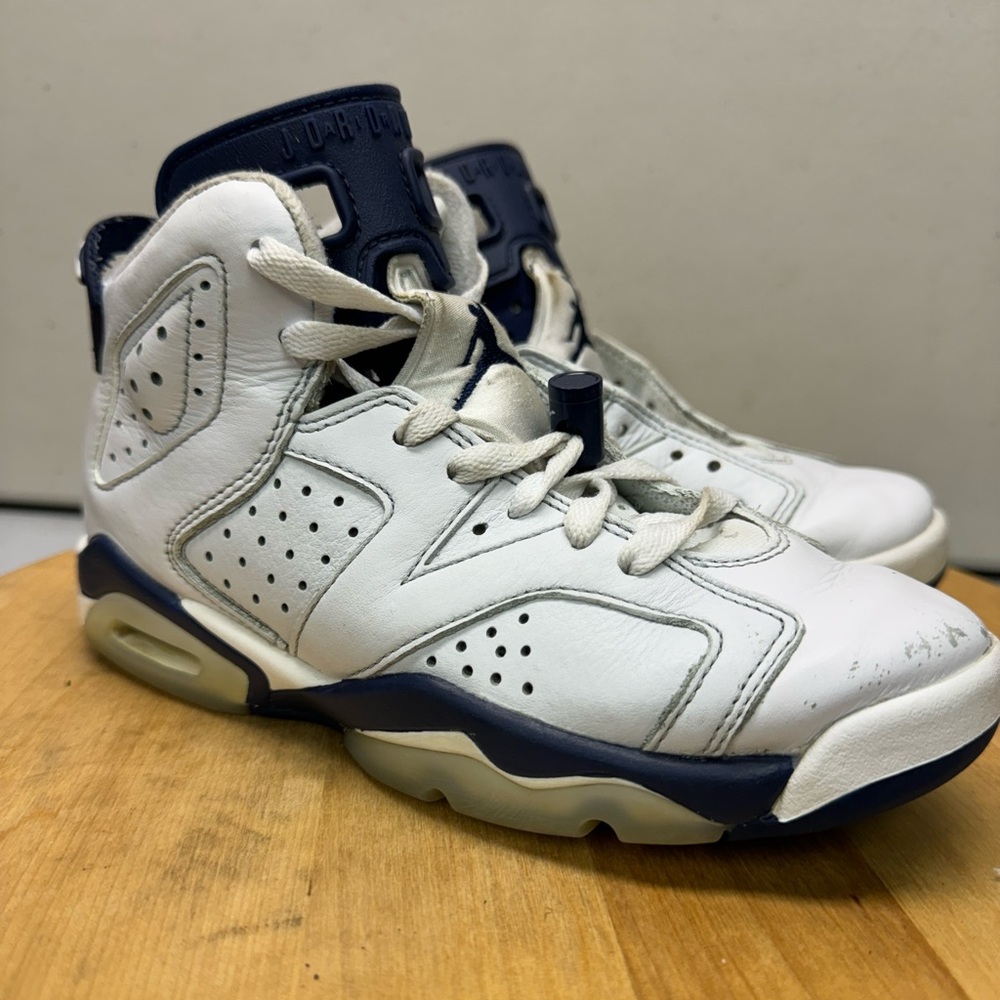 Air Jordan 6 Retro GS Midnight Navy Sneakers 384665-141 Youth Size 4 Y Youth